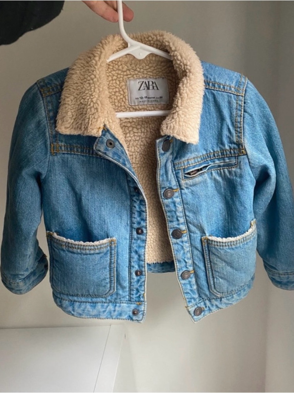 ZARA Kids Denim Sherpa Lined Jean Jacket 12-18
